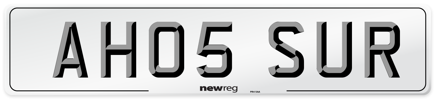 AH05 SUR Number Plate from New Reg